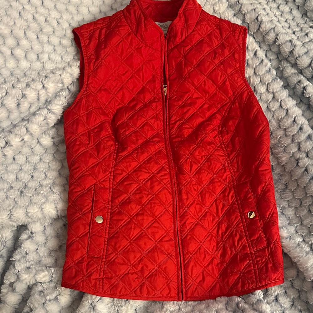 Croft & Barrow Red Quilted Sleeveless Vest